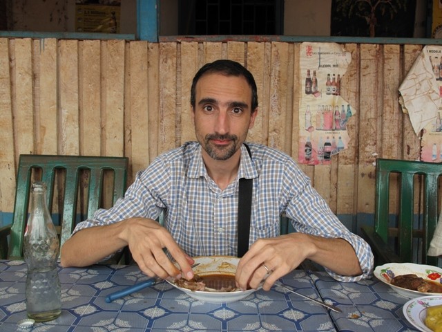 Paolo finishing his porcupine stew